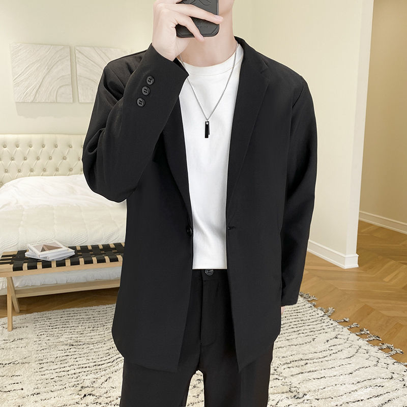 毛呢西装外套男春春秋新款2025轻熟风男装休闲男士厚呢子西服套装|undefined