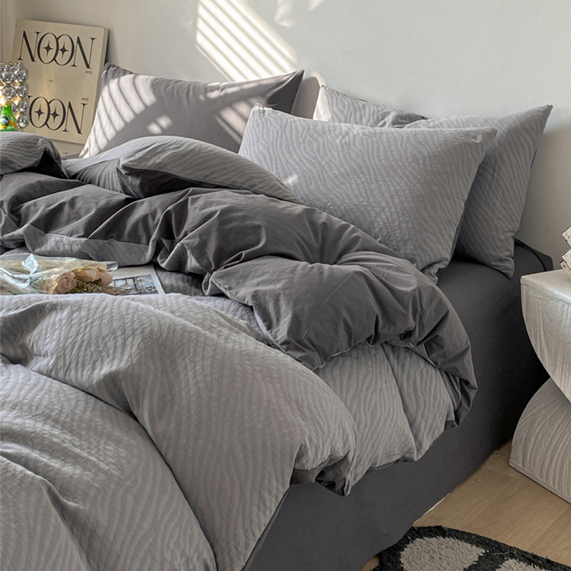 Cama de hilo de tres capas de algodón de cuatro piezas de algodón puro de alta calidad 2025 nueva ropa de cama de tres piezas