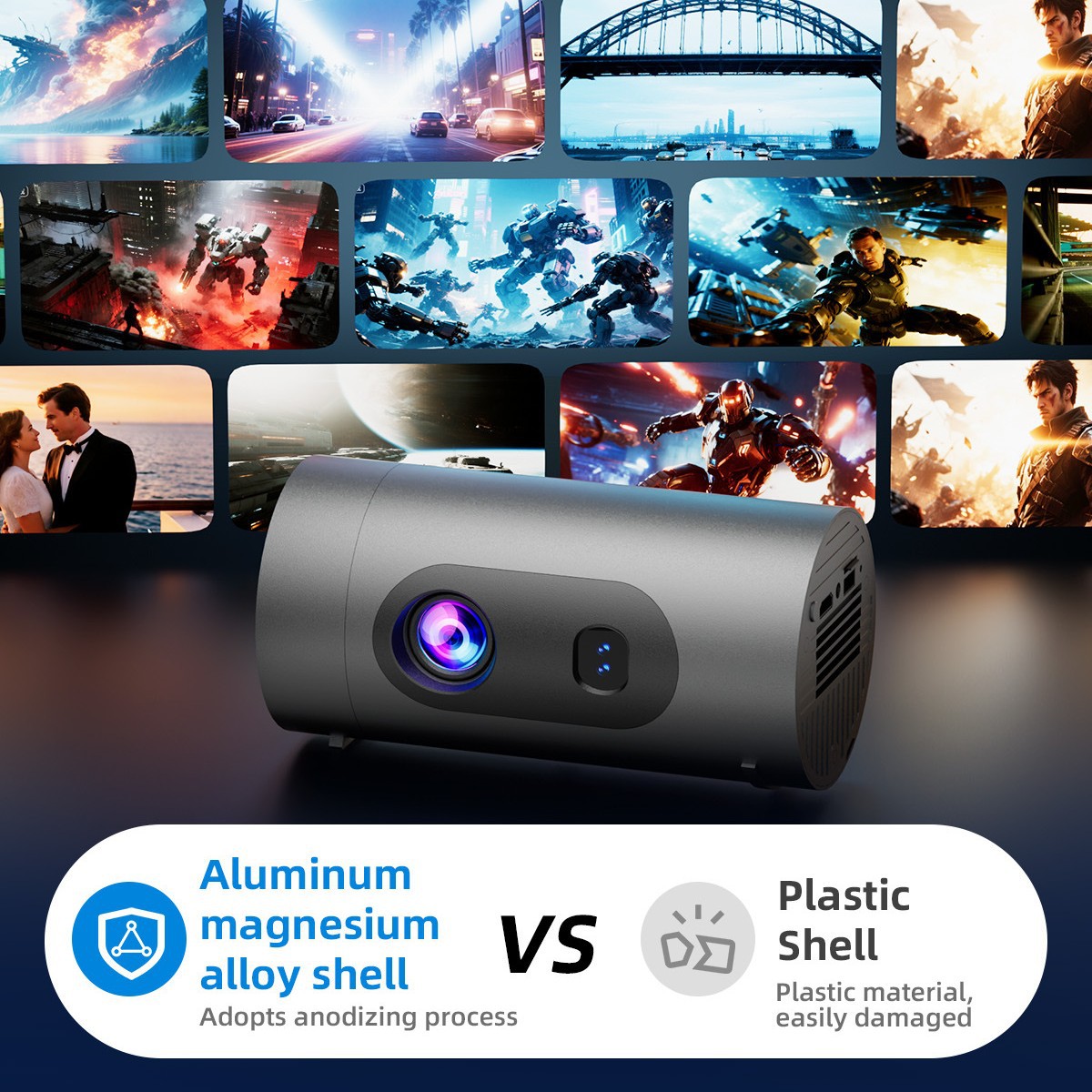Cross-Border Q8 Outdoor Projector Home-Use Small High-Definition 1080 Mini Portable Home Theater Office Projector