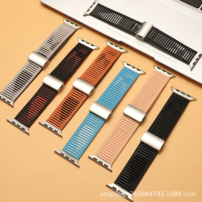 Применяет AppleWatch нейлоновый композитный силиконовый ремешок iwatch Apple S9 Магнитный ремешок для часов трансграничный