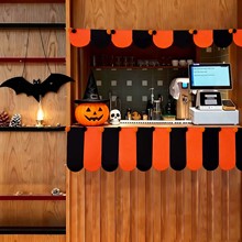 万圣节橙黑彩旗店铺柜台装饰布置儿童房橱窗挂饰摄影道具节日氛围