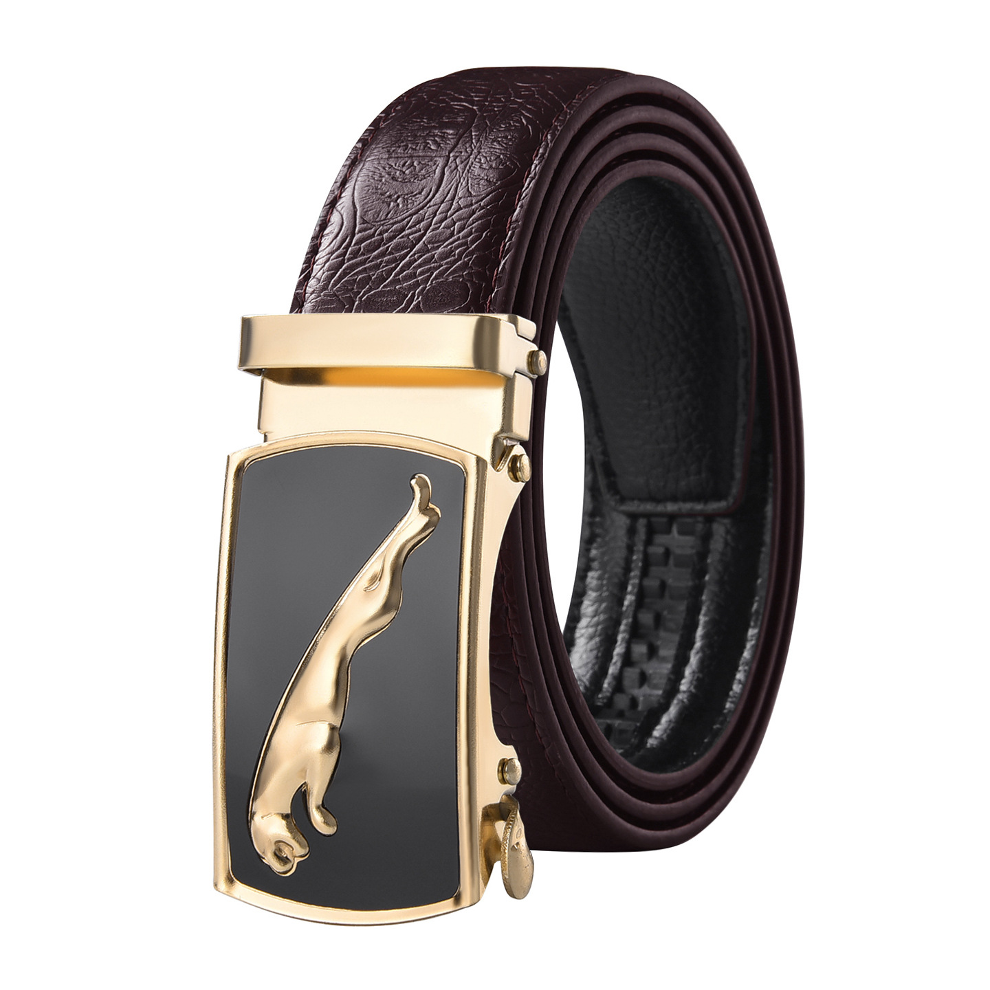 Cuadrado dorado leopardo línea de café cinturón