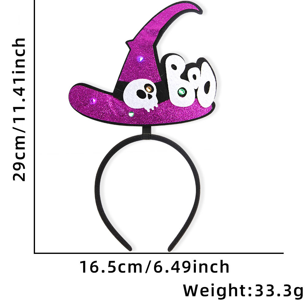 Diadema de Halloween 2026, accesorios luminosos para el cabello con diseño de fantasma y murciélago, decoración para fiestas temáticas de Halloween
