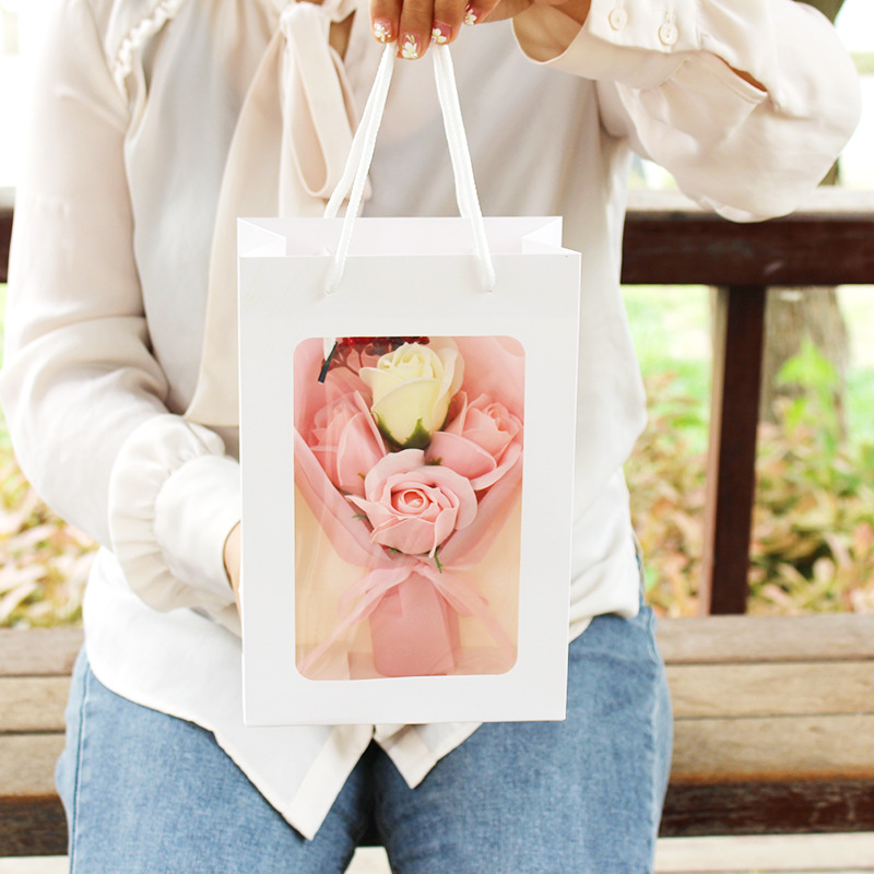 핑크 + 화이트 토트백