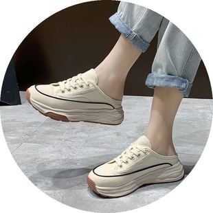 Korean Style Torre Women's Shoes Summer New Student sneaker Women's Half-Shoe Casual Shoes Women's Half-Slippers