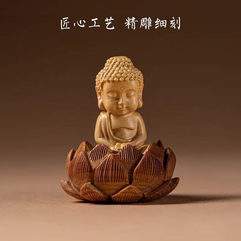 Boxwood Buddha blessing life Car pendant car pendant lotus safety symbol Car Rearview mirror pendant