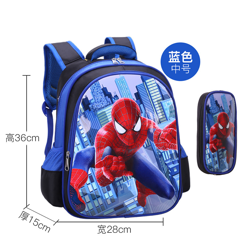 Spider-Man Primary School mochila niños de jardín de infantes reducción de la carga ligera 1-2-3-4-5 niños al agua Capitán América