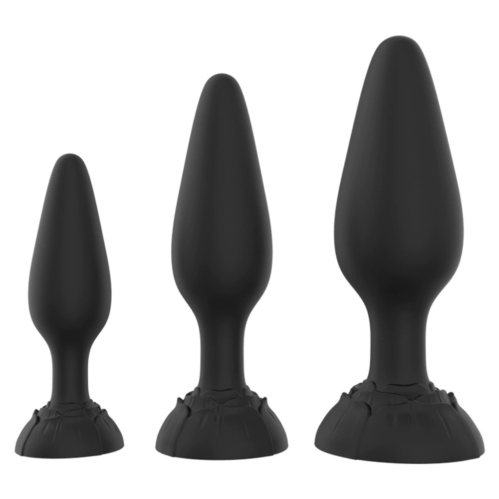 Триножник анал рRose anal plug three-piece set, backcourt masturbation supplies, adult silicone anal plug, enema beads, adult sex toys