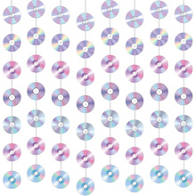 8 件 2000年CD纸花环横幅  悬挂装饰剪纸复古迪斯科花环