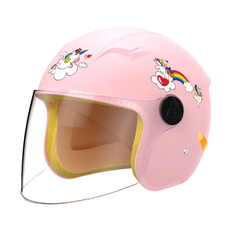 Casco de vehículo eléctrico para niños, estándar nacional, nuevo de fábrica, para niños y niñas, estudiantes, bebés, casco medio para todas las estaciones, casco de seguridad de invierno con dibujos animados