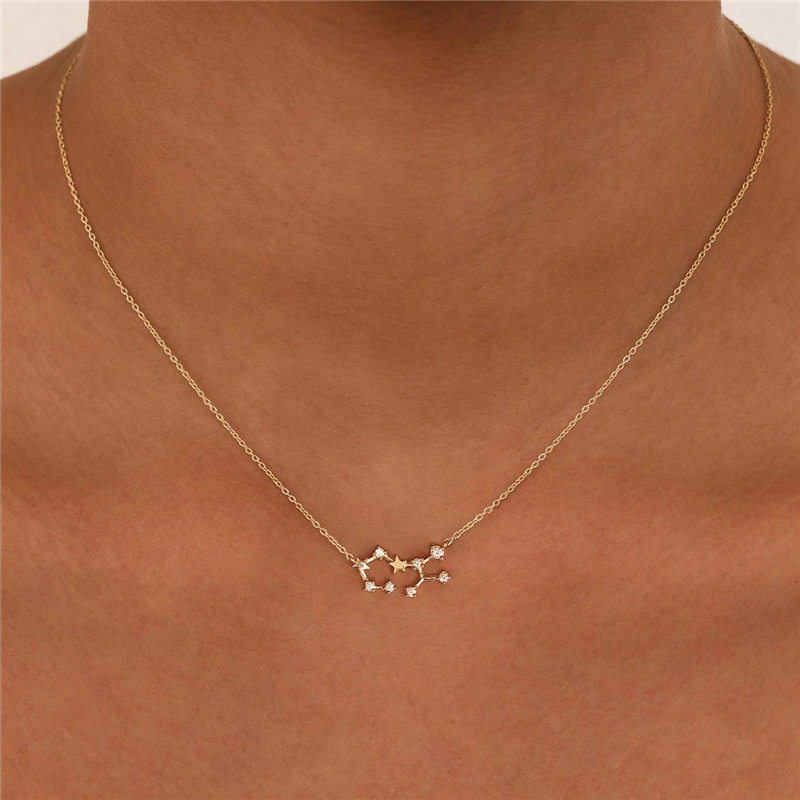 Mode Constellation Argent Placage Incruster Zircon Collier 1 Pièce display picture 2