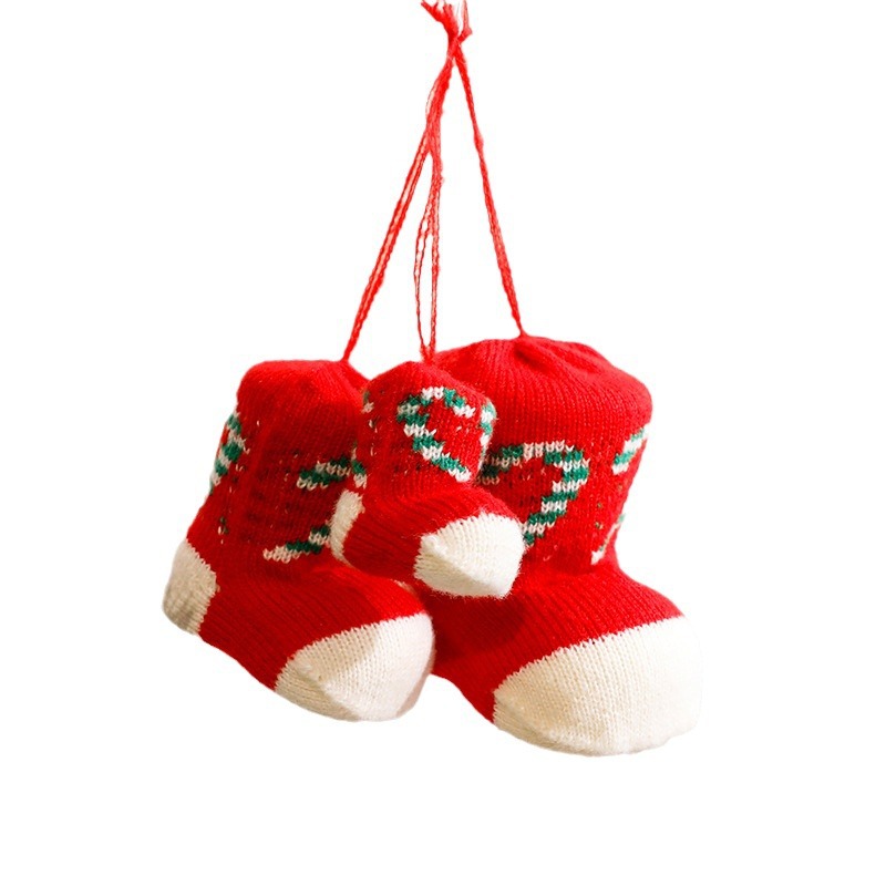 Amazon nueva Navidad mini calcetines de Navidad colgante decoración del árbol de Navidad botas de color colgante al por mayor image 5