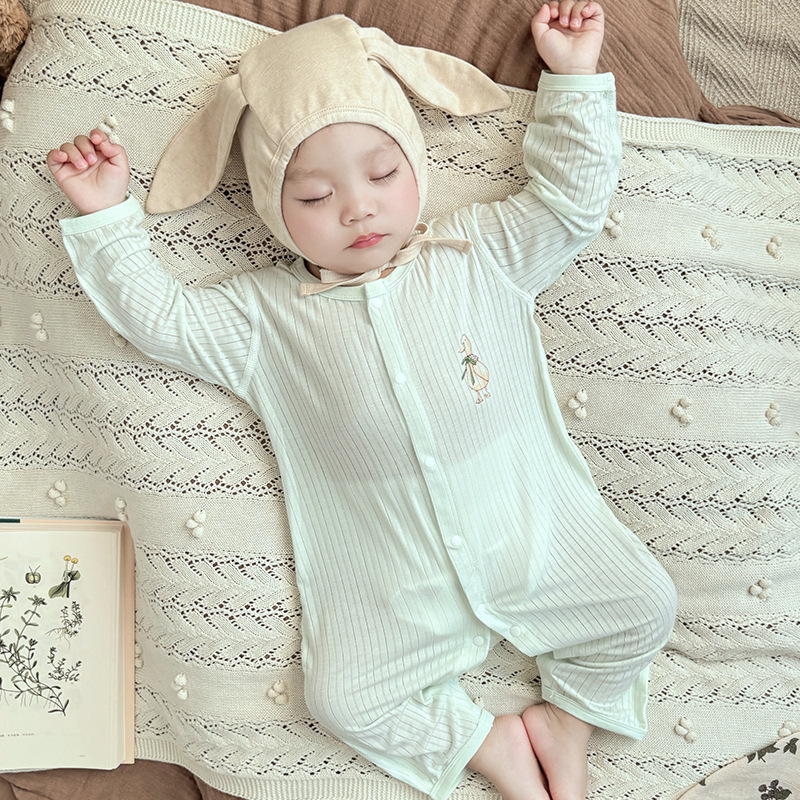 Baby Summer thin jumpsuit baby long sleeve air conditioning clothes newborn clothes modal 0-3 months pajamas Baby Summer thin jumpsuit baby long sleeve air conditioning clothes newborn clothes modal 0-3 months pajamas