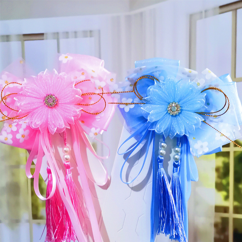 女童汉服头饰儿童超仙古风发饰小女孩古装流苏飘带中国风头饰