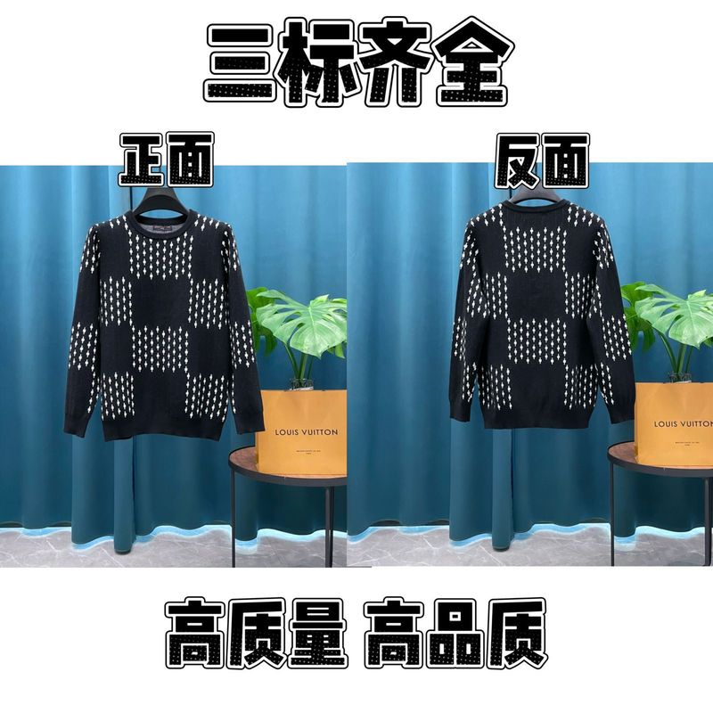 2025秋冬新款潮牌字母满身logo圆领针织毛衣男女款宽松休闲上衣|undefined