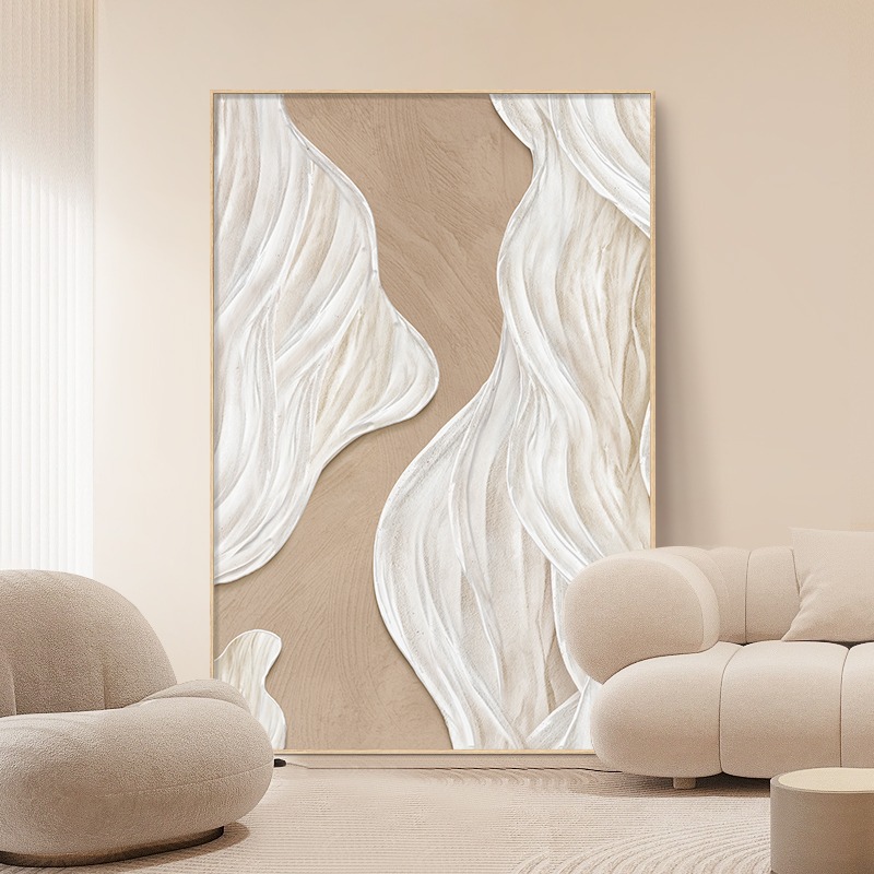 Elegant style living room decorative painting high-grade cream Abstract texture painting hallway hanging painting sofa background wall floor painting