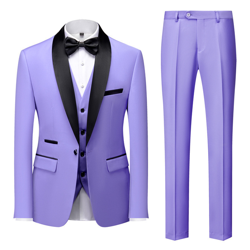 26 New Cross-Border Men's Business Casual Suits, Men's Wedding Emcee Formal Wear, Large Size Three-Piece Suit Set