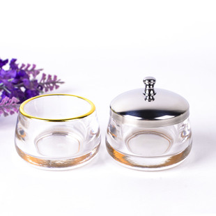 Phnom Rim Crystal Nail Polish Cup, Glass Nail Polish Remover Cup, Gold Rim Disinfection Cup, Cross-Border Transparent Gold Rim Liquid Cup