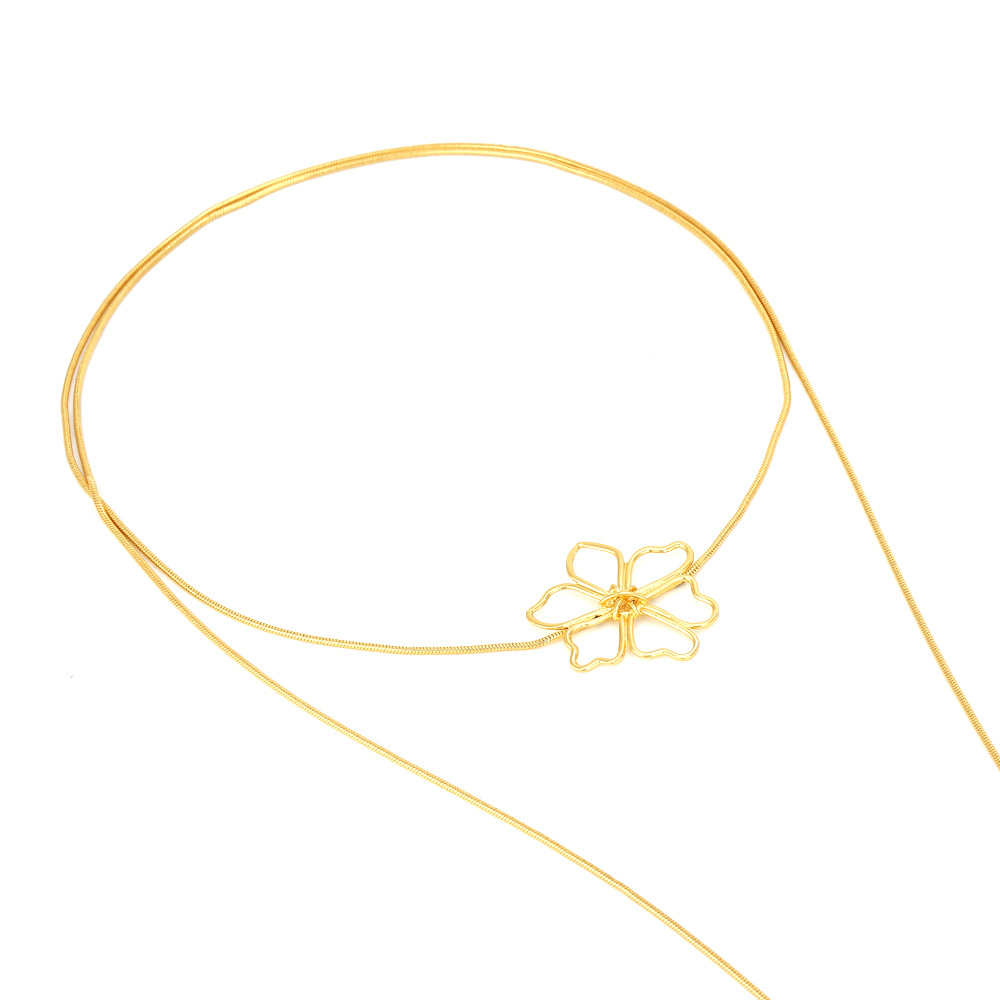 Copper, Zinc Alloy Material Flower Pattern Wholesale Jewelry Lady Flower Copper Zinc Alloy Long Necklace