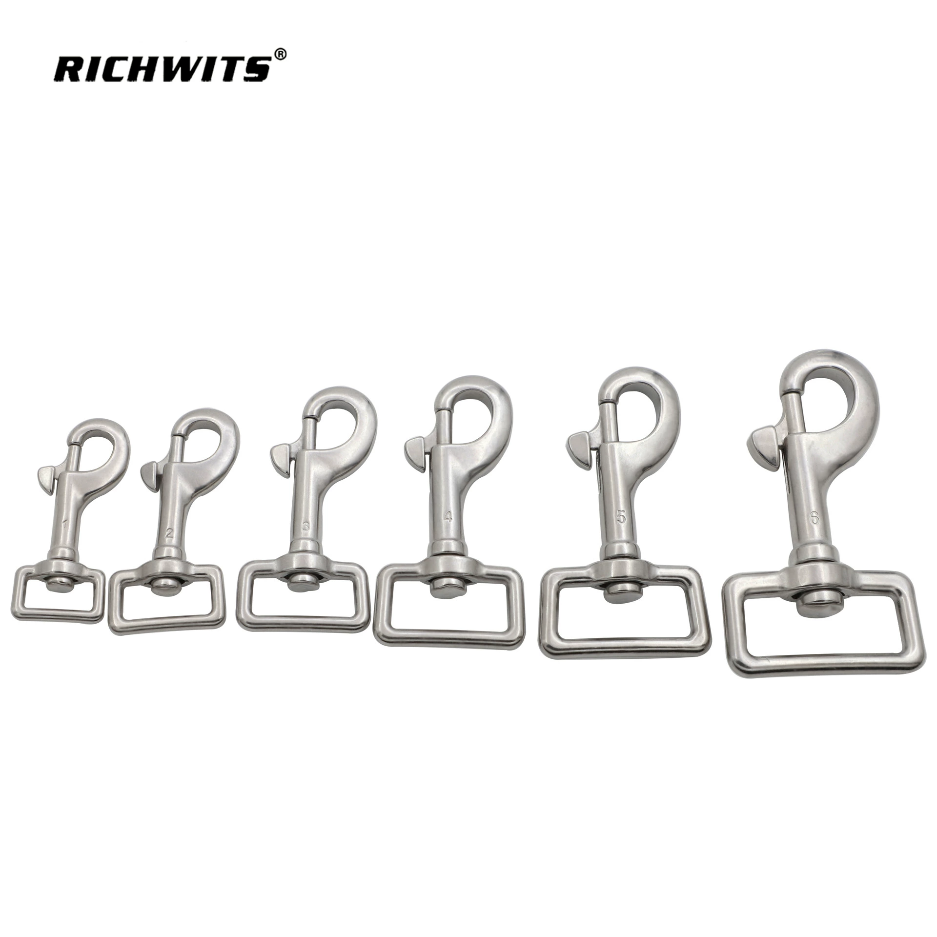 Zhibo Металл RICHWITS 316 нержавеющая сталь квадратное кольцо с одной головкой крюк собачья цепь голова пружинный крючок цепной крюк для домашних животных