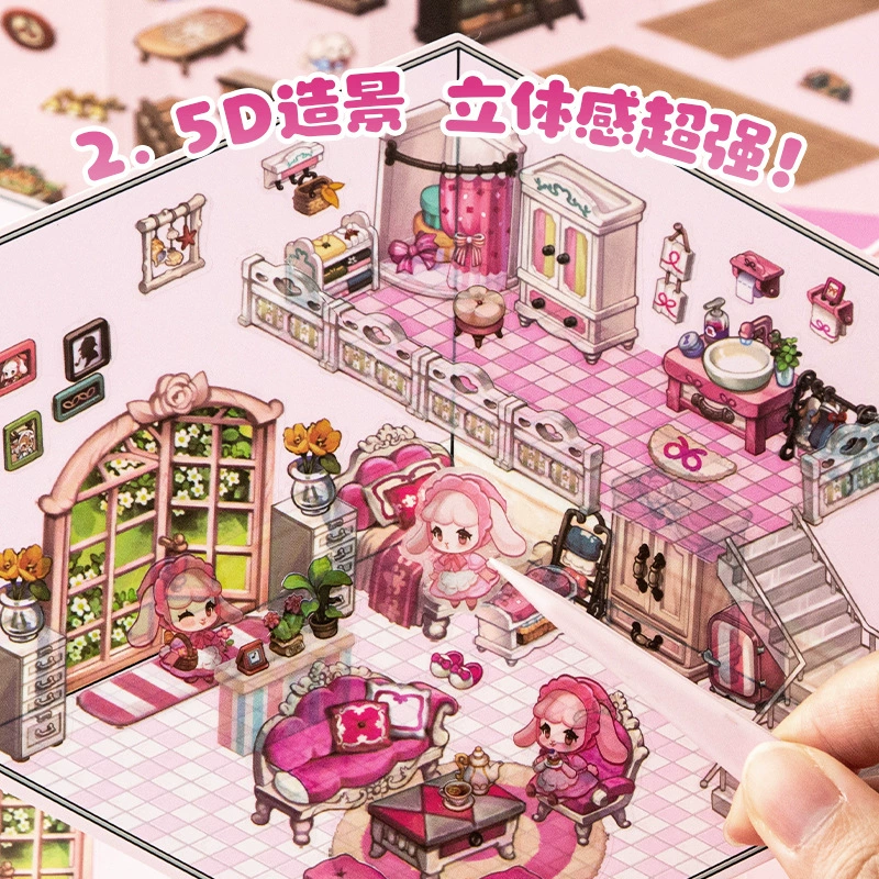Small sticker, three dimensional hut, 3D, scheduler