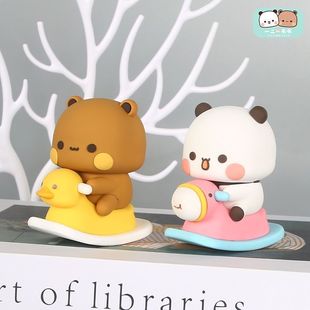 Panda One or Two Cloth Desktop Doll Hand-held Car Ornaments Couple Cartoon Cute Gift Peripheral Trendy Play Doll
