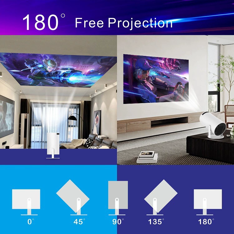 Проектор HY300Pro 4K портативный LCD, беспроводной, домашний кинотеатр Ultra HD, компактный 0,75 кг