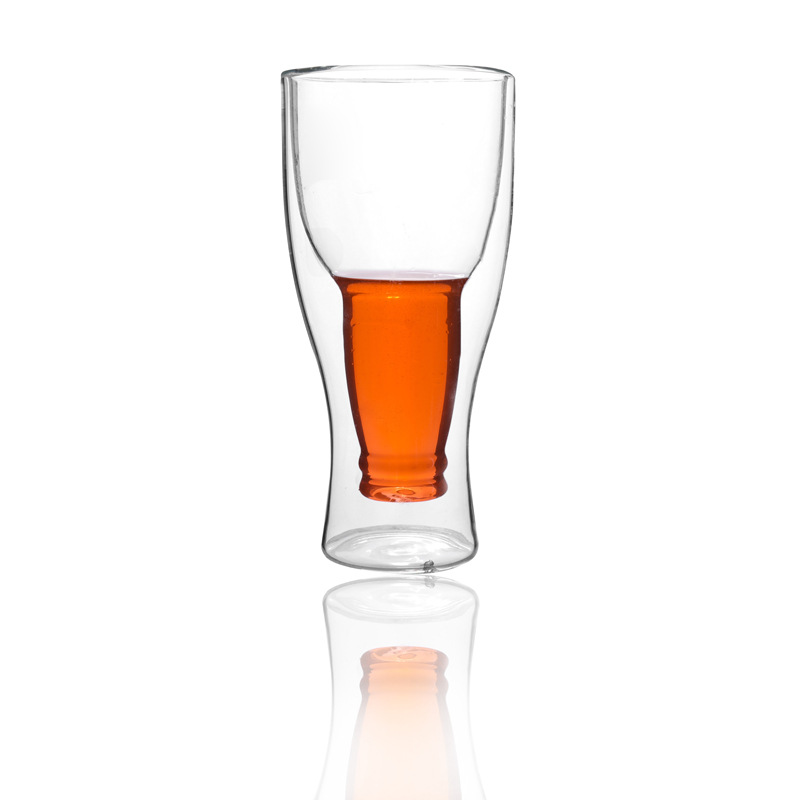 Vidrio de borosilicato para el hogar taza de agua con aislamiento de doble capa taza de agua fría cerveza taza de hielo taza de cerveza vaso de whisky