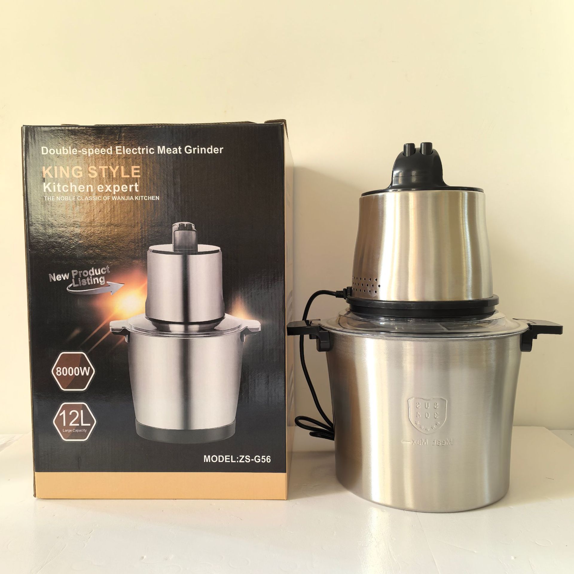 Grenzüberschreitende multifunktionale Edelstahl-Gemüsefüllmaschine Fufumachine 6L Küchenmaschine Fleischwolf Babykostmaschine Hackfleischwolf