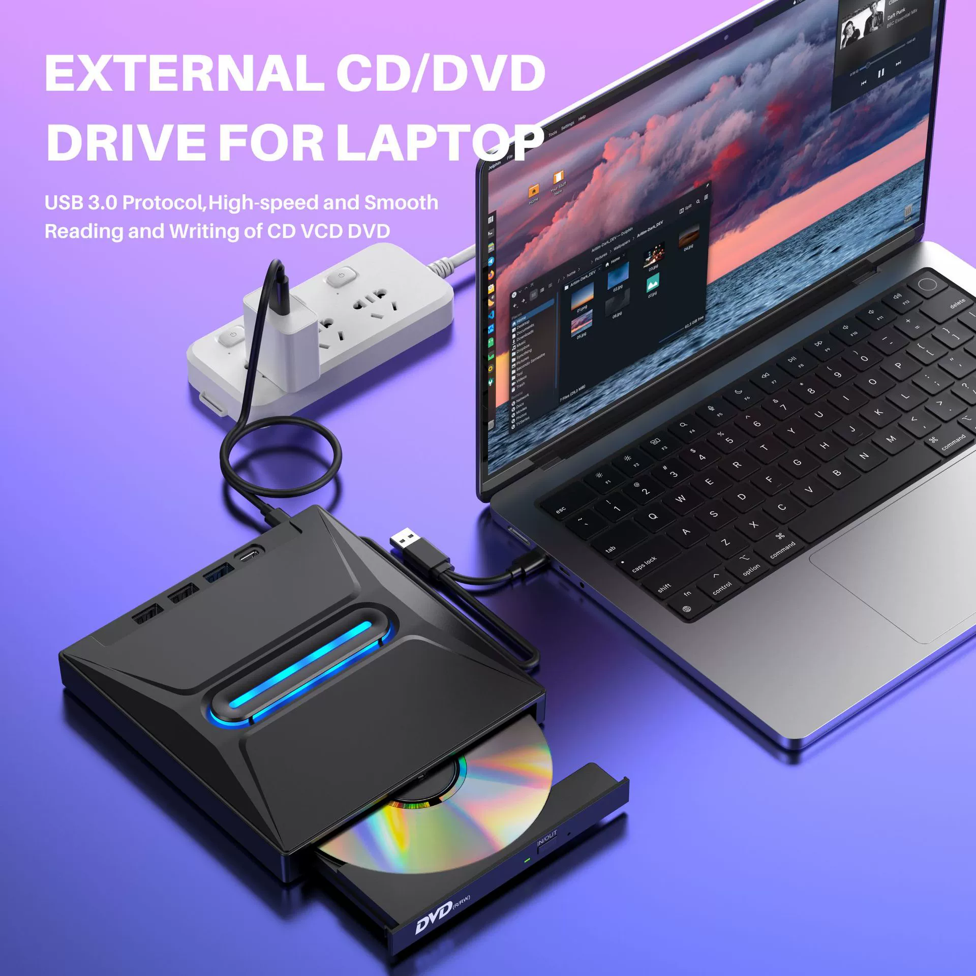 Six-in-one multi-function USB external optical drive burner expansion card external computer laptop burner optical drive