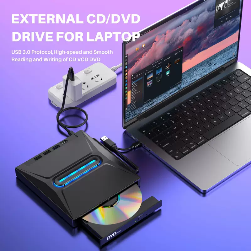 Six-in-one multi-function USB external optical drive burner expansion card external computer laptop burner optical drive