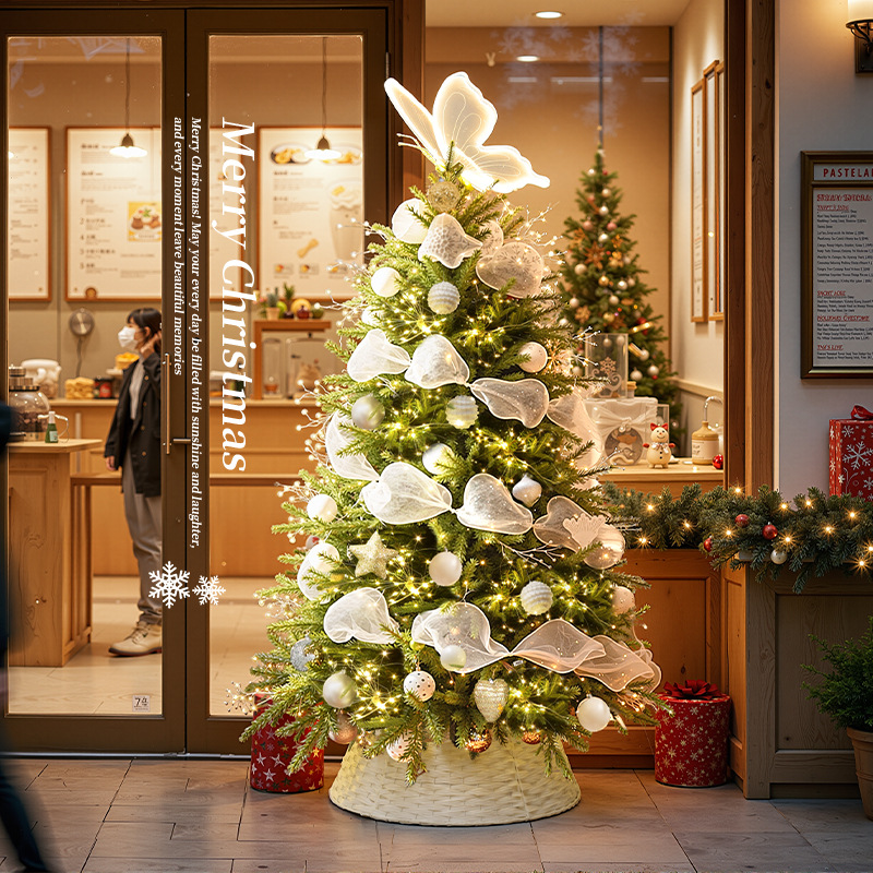 Nuevo cross-border hogar sala de estar blanco arco cifrado árbol de Navidad gran DIY decoración de Navidad