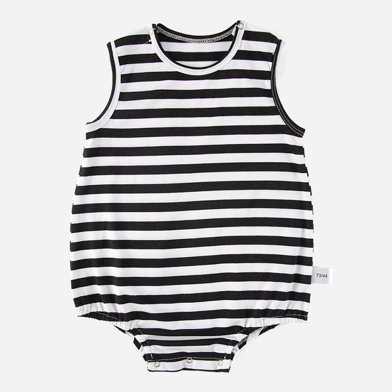 Bebé mono de manga corta estilo europeo y americano verano ropa de bebé recién nacido niños y niñas algodón chaleco bolsa pedo mameluco