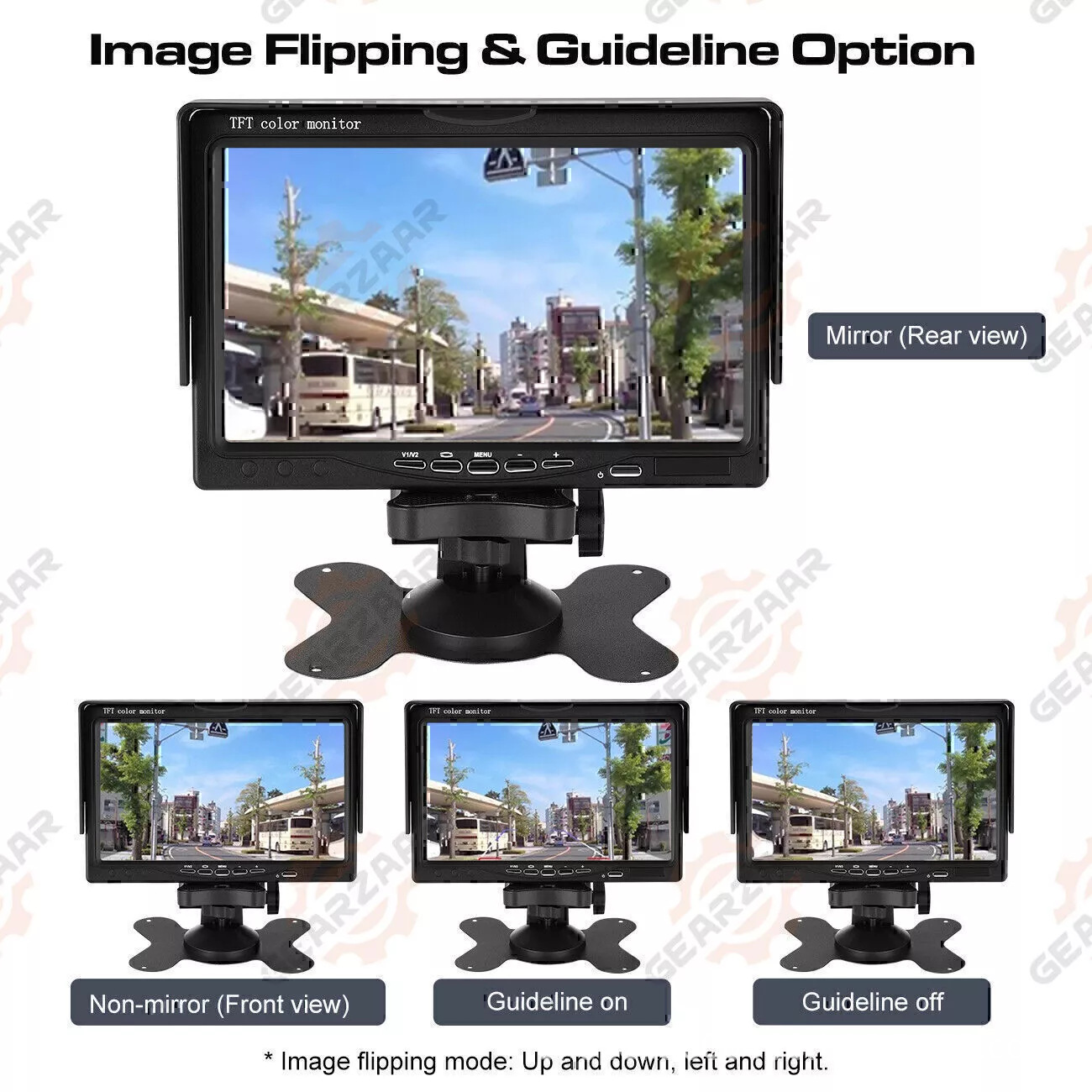 7-inch HD car monitor harvester two-way monitoring truck two-way video input reversing image