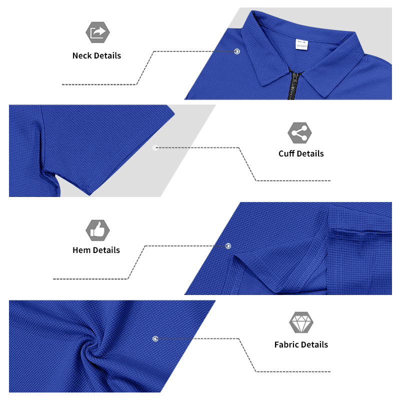 Herren Polohemd Waffelstrick Kurzarm Freizeit Sommer Shirt_voghion.com