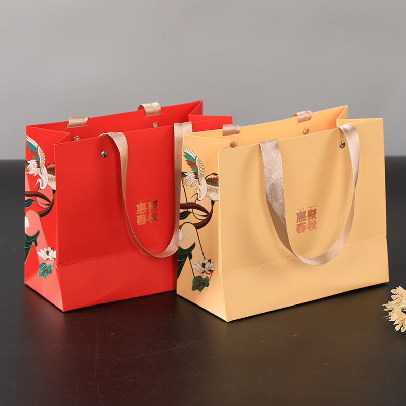 批发服装店打包花边袋购物袋白卡纸袋方底手拎袋可免费彩印logo