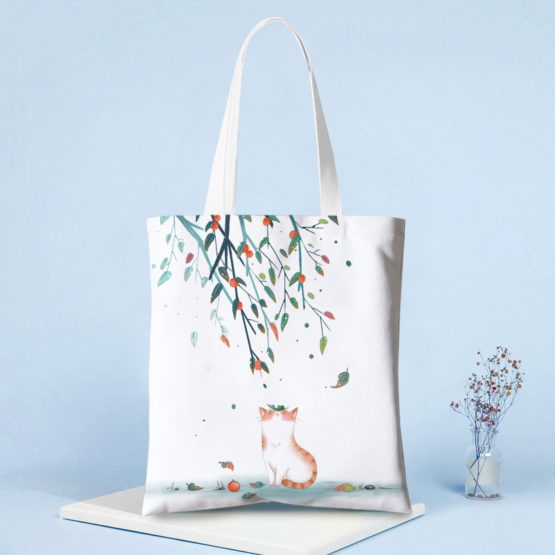 文艺小清新印花帆布包女背包手提袋韩版百搭帆布袋大容量购物包袋