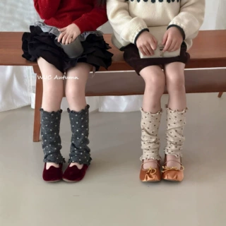 ⼚家直供秋季WTR878光板波点木耳边女童袜套韩系儿童中筒袜混批