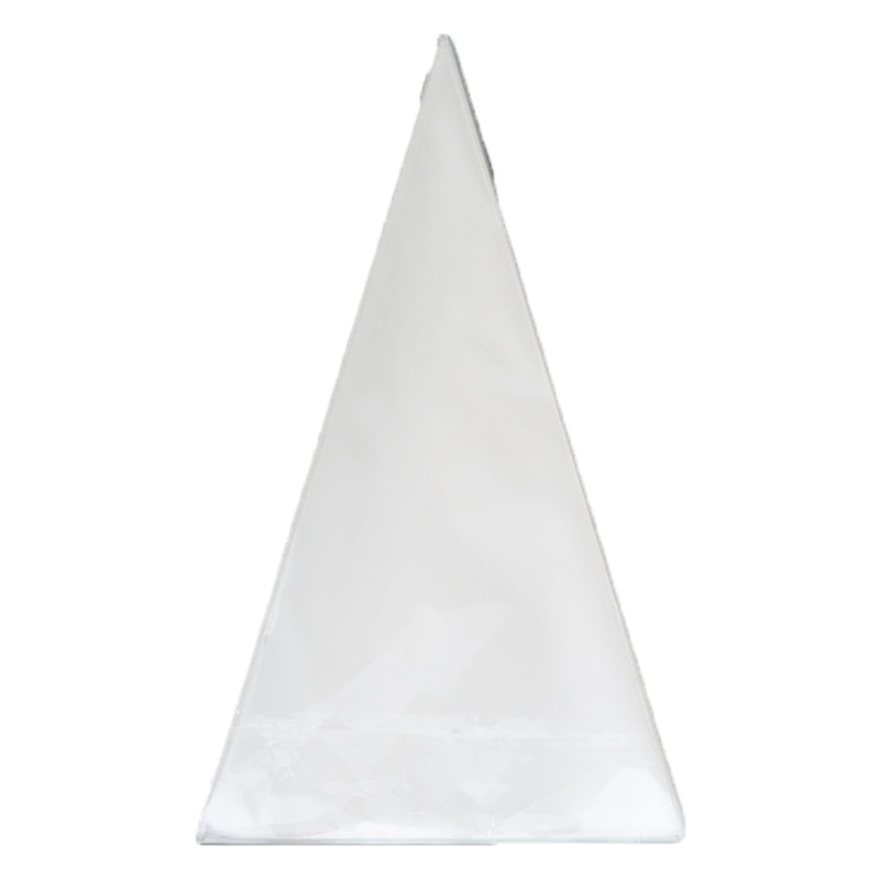 En stock bolsa de triángulo OPP helado palomitas de maíz caramelo transparente personalidad a juego bolsa de embalaje imprimible