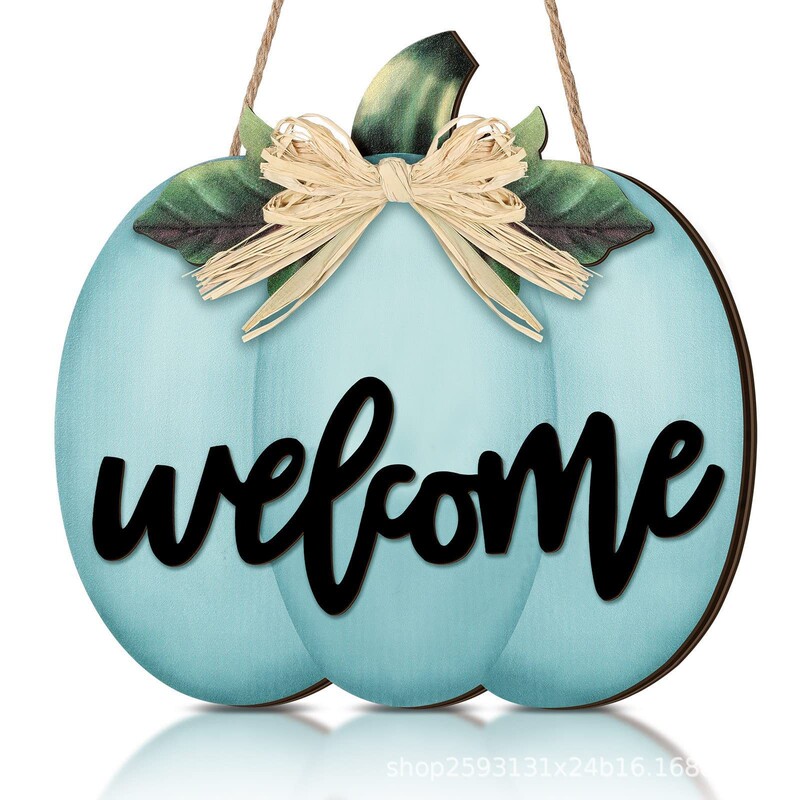 Cross-Border New Thanksgiving Home Decoration Three-Color Pumpkin Pendant Autumn Harvest Festival Wooden Creative Decorative Sign