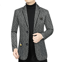 潮流名牌新款休闲西装男士外套高端中年单西西服男装上衣春季外套