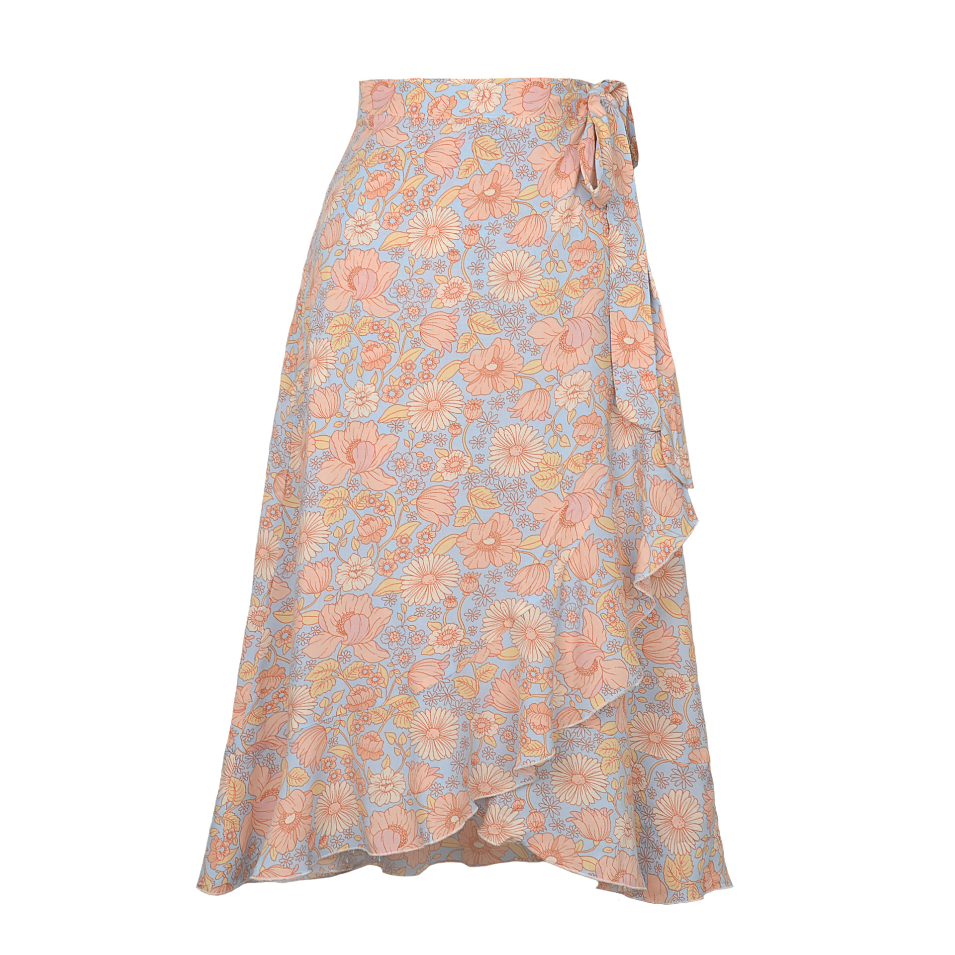 Summer Spring Casual Printing Cotton Blend Polyester Maxi Long Dress Skirts display picture 8