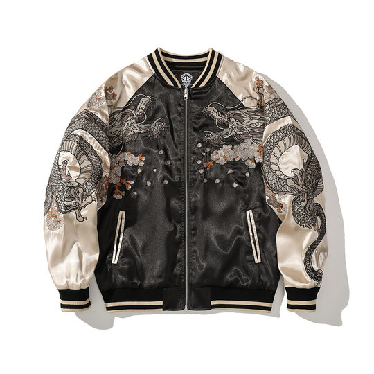 Finger | Chinese Style National Tide Heavy Industry Embroidered Dragon Jacket Men's Fashion Casual Panlong Tide Brand Baseball Suit Jacket