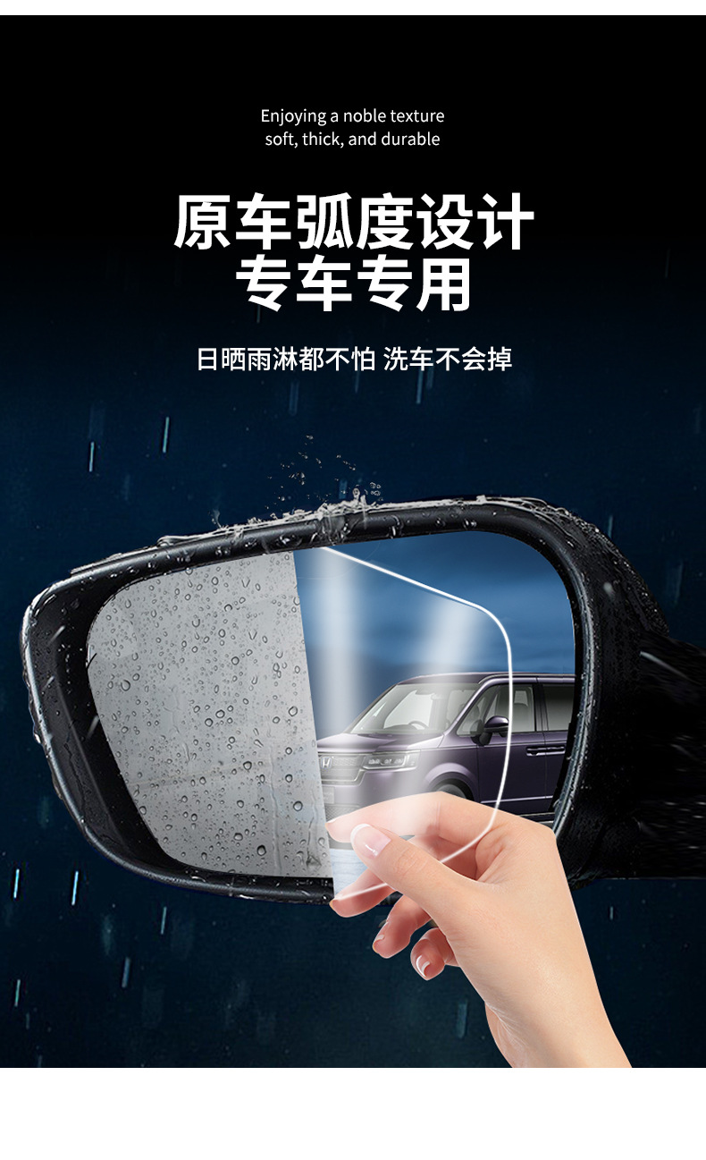 Hong Kong and Macao Right Rudder Overseas STEPWGN RP8 Rearview Mirror Rainproof Film Sticker Rearview Mirror Waterproof Film Modified Supplies