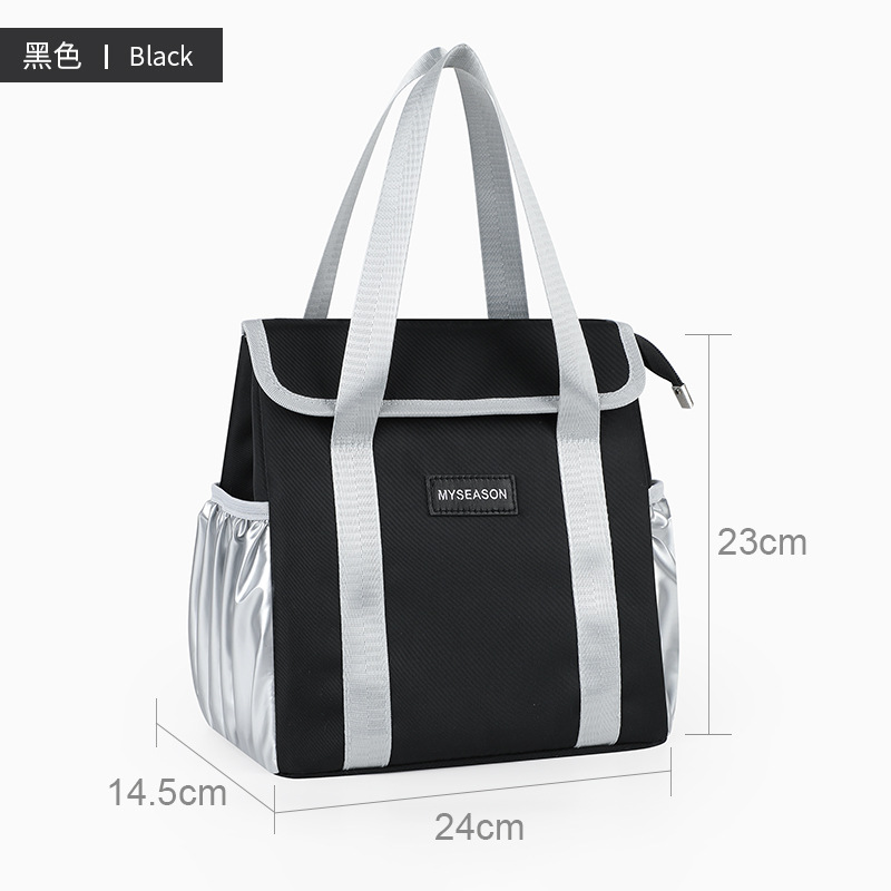 Nueva bolsa de aislamiento térmico portátil de gran capacidad con película de aluminio gruesa bolsa de almuerzo para llevar al trabajo y la escuela bolsa de almuerzo