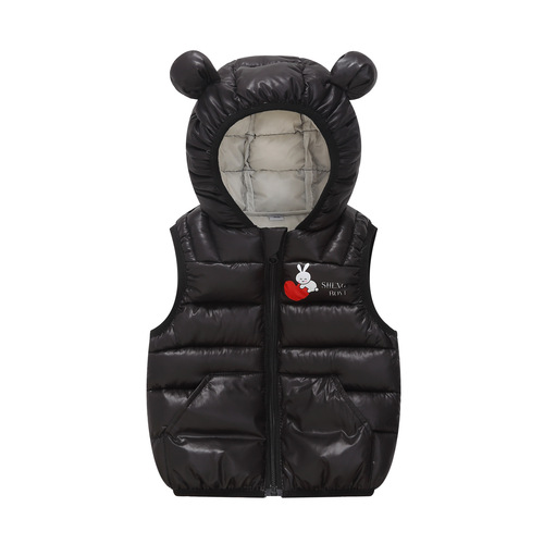  new autumn and winter Macaron children's clothing baby down jacket vest for boys and girls front button cartoon children's vest