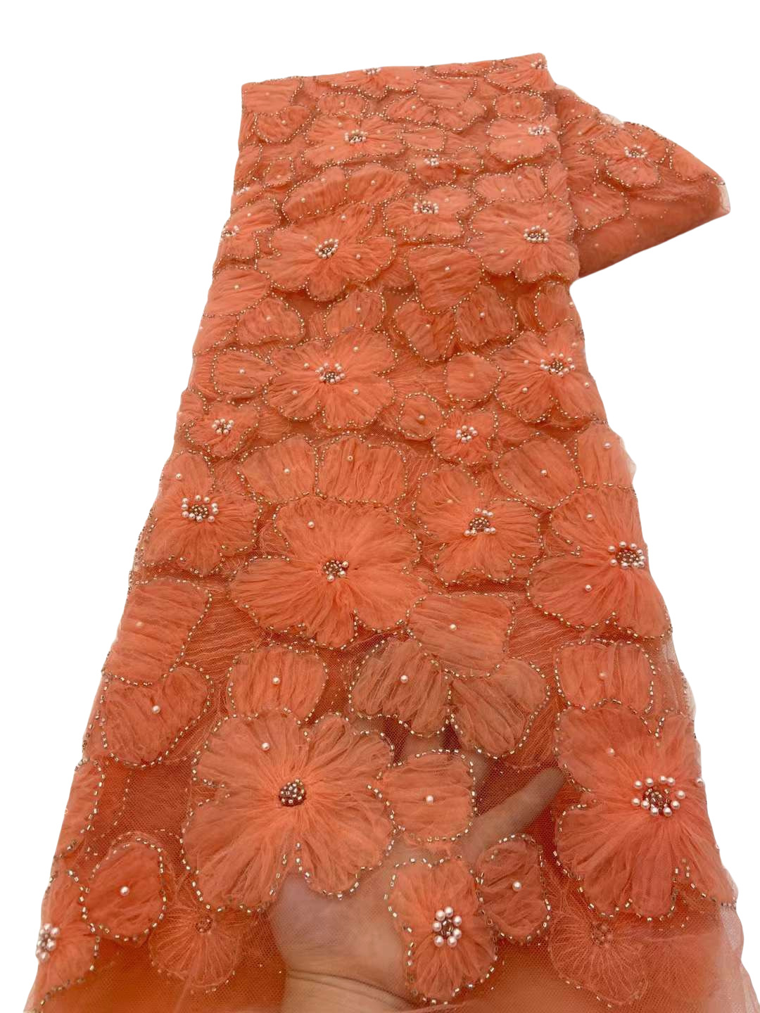 Fábrica directa de perlas bordadas de placas de paleta de perlas bordadas tela de moda vestido de cinturón tela