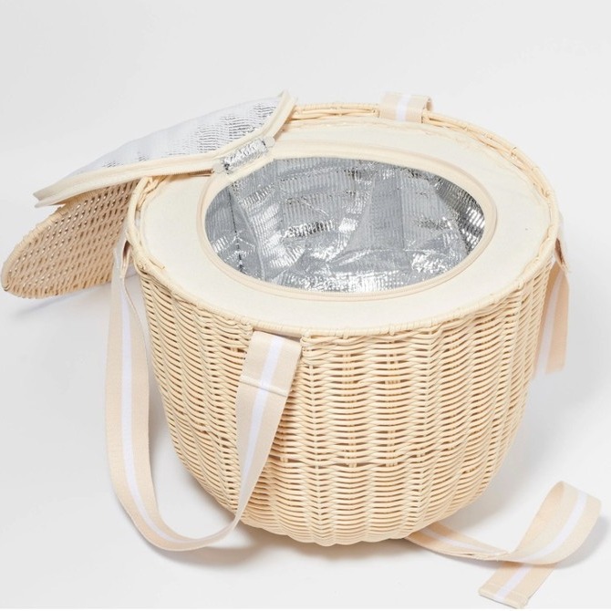 Comercio exterior personalizado canasta de picnic de caña canasta de regalo canasta de frutas con regalo de mano canasta de picnic de mano