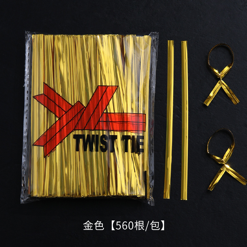 Bolsa de embalaje sellado de alambre de amarre de metal al por mayor de pan de alimentos de alambre fino empate flor embalaje de cuerda de alambre de amarre desechable