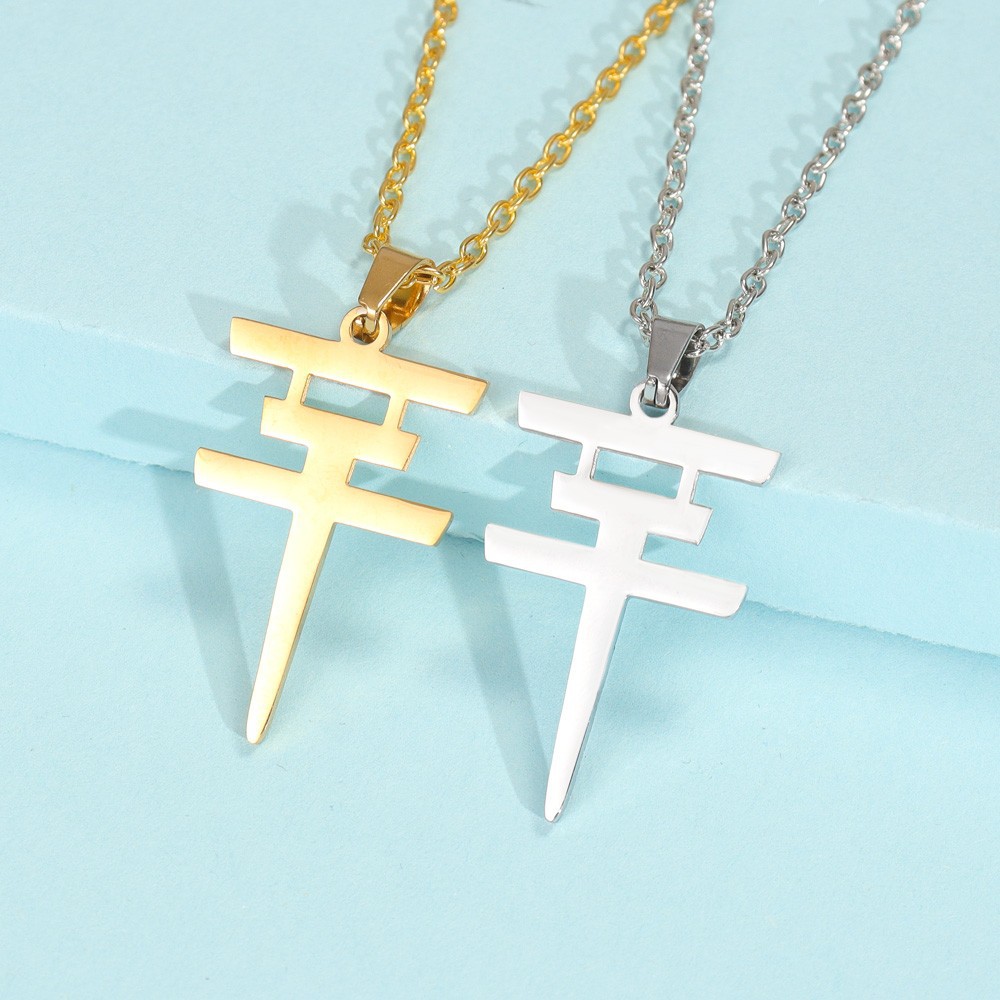 Temu Cross-Border Hot-Selling Stainless Steel Tokyo Hotel Necklace Fashion Autumn and Winter Personalized Trendy Unisex Necklace Jewelry